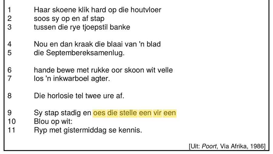 Poem about collecting exam scripts in an exam room, Afrikaans FAL Grade 12 NSC November 2024 Paper 2 Question 9.2.6