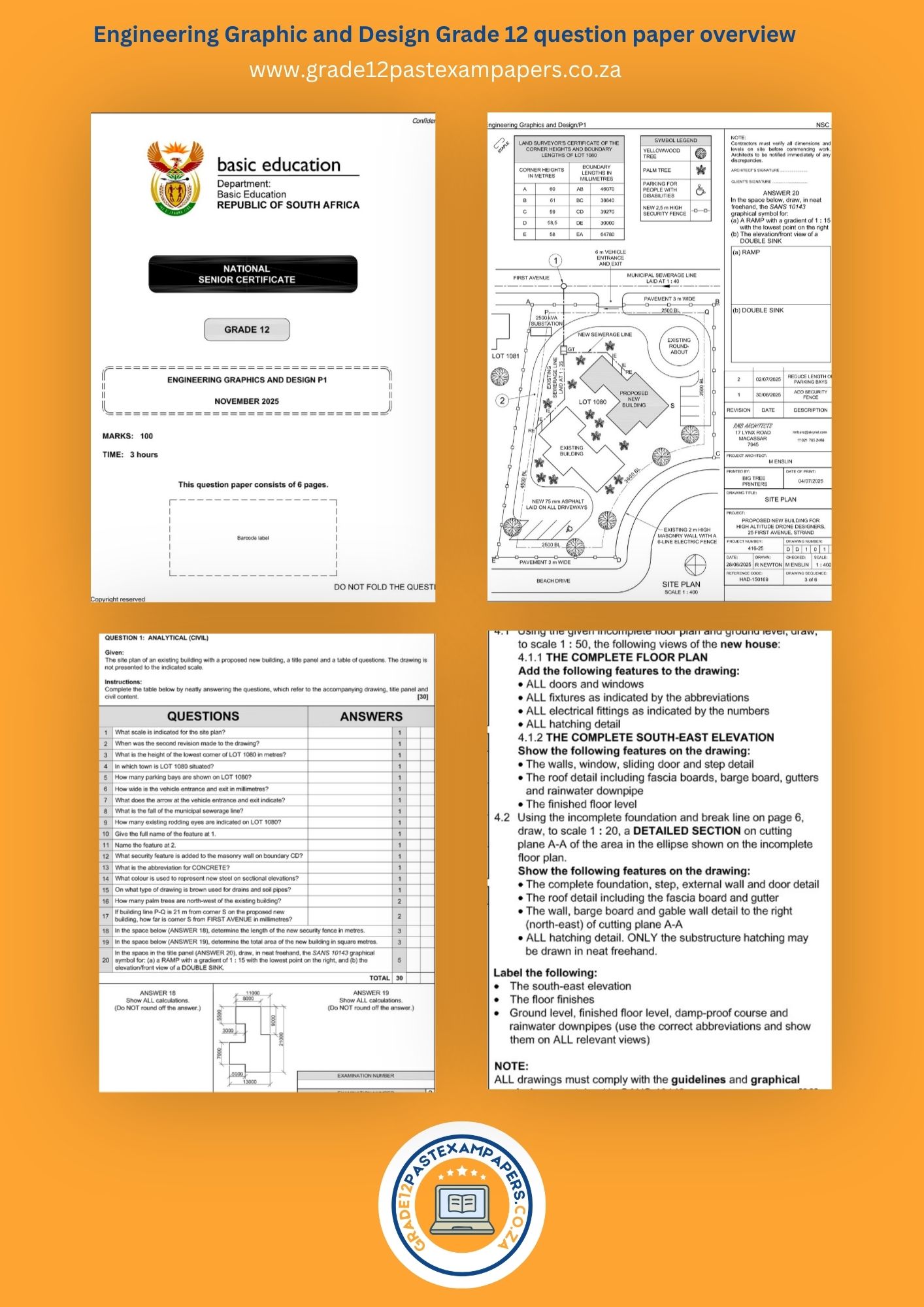 Engineering Graphic and Design Grade 12 question paper overview